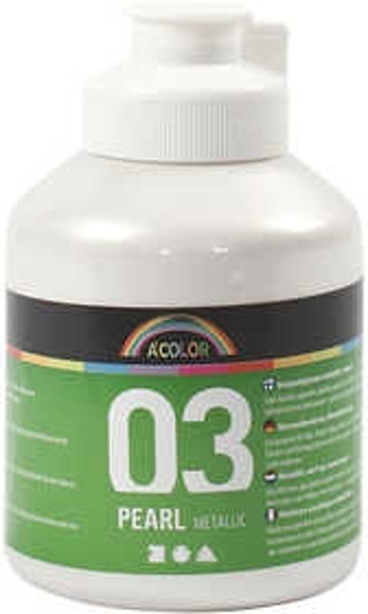 A-Color acrylverf, wit, 03 - metallic, 500ml [HOB-32202]